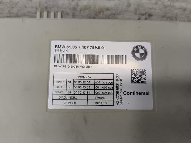 16-19 OEM BMW G12 G11 740 750 Seat Control Memory Module