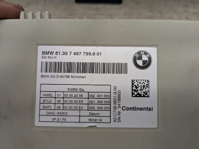 16-19 OEM BMW G12 G11 740 750 Seat Control Memory Module