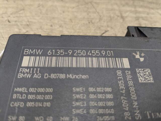 09-12 OEM BMW F01 F02 740 750 PRE-LCI Footwell Light Control Module FRMIII FRM3