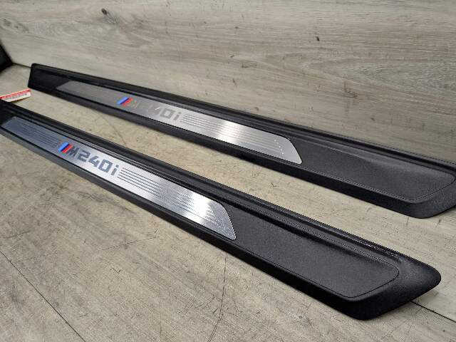 14-20 OEM BMW F22 F23 M240 Door Sill Entrance Molding Scuff Plate Trim SET