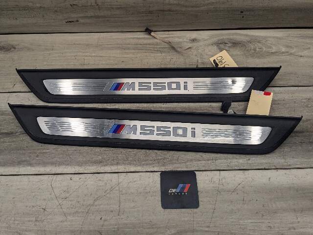 NOTE* 17-23 OEM BMW G30 Front Left Right Lighter Door Sill Molding M Trim SET