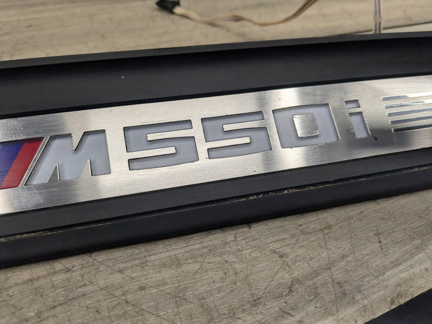 NOTE* 17-23 OEM BMW G30 Front Left Right Lighter Door Sill Molding M Trim SET