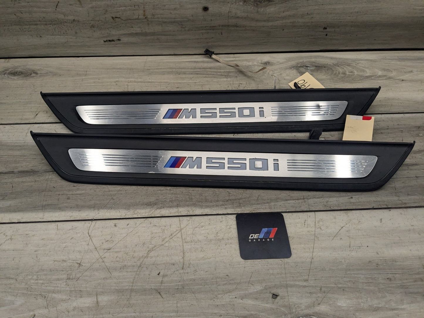 NOTE* 17-23 OEM BMW G30 Front Left Right Lighter Door Sill Molding M Trim SET