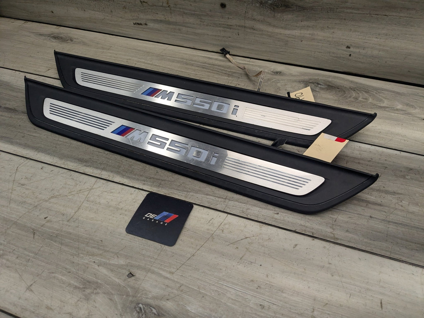 NOTE* 17-23 OEM BMW G30 Front Left Right Lighter Door Sill Molding M Trim SET