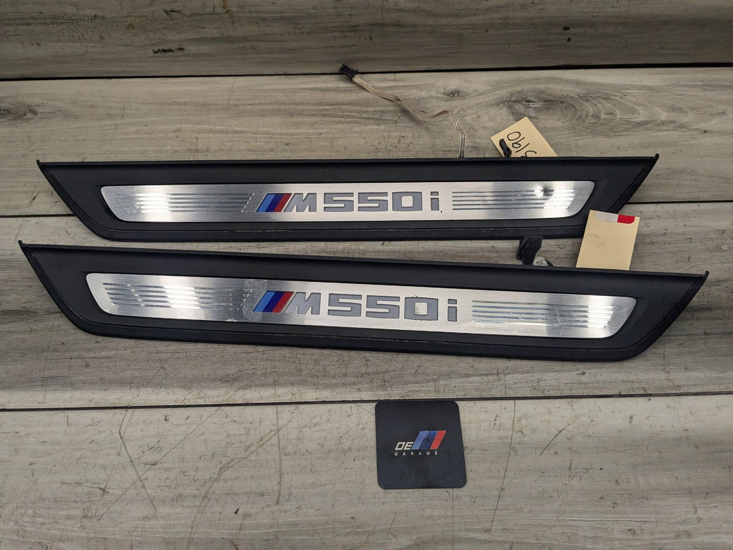 NOTE* 17-23 OEM BMW G30 Front Left Right Lighter Door Sill Molding M Trim SET
