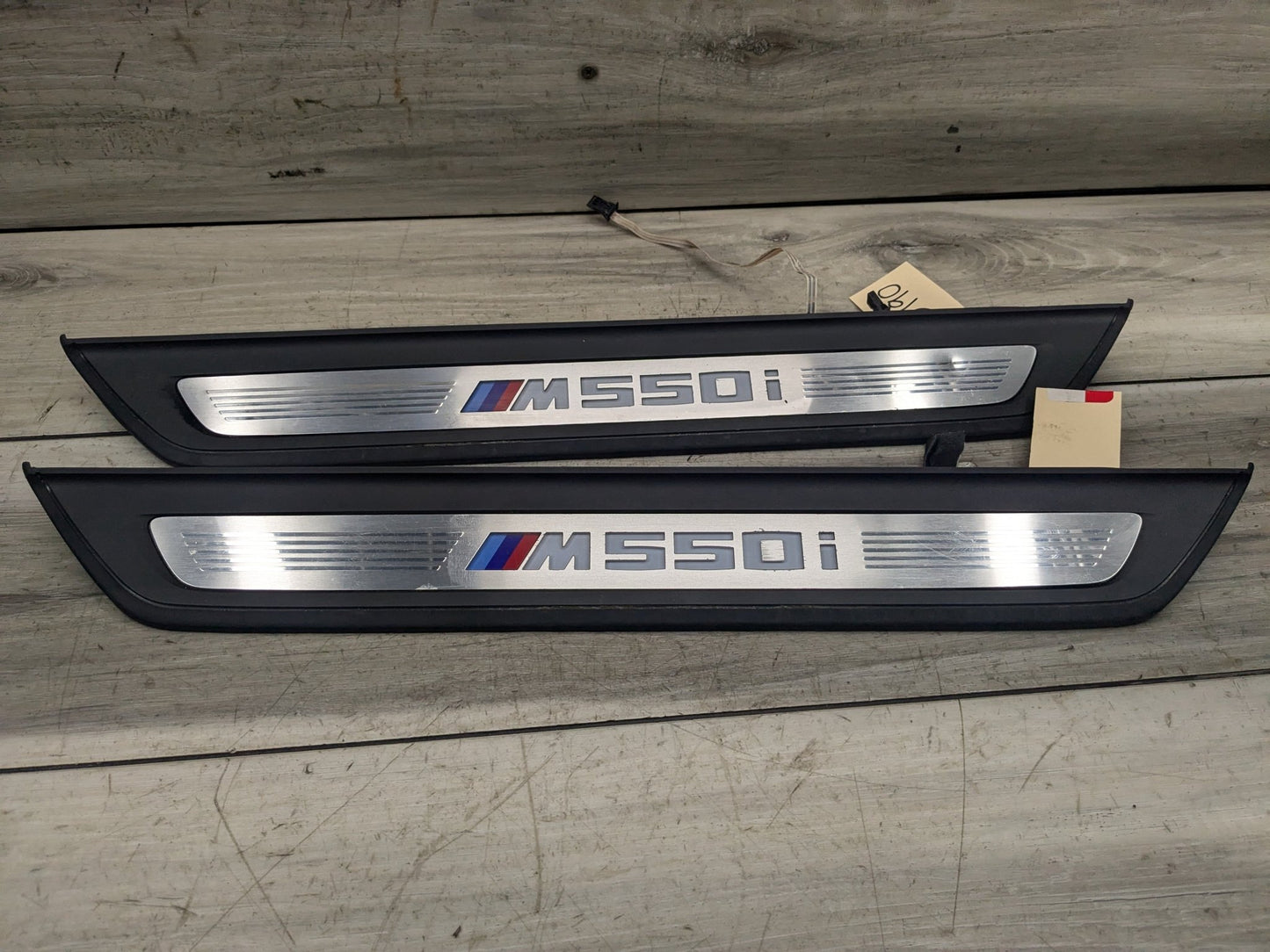NOTE* 17-23 OEM BMW G30 Front Left Right Lighter Door Sill Molding M Trim SET