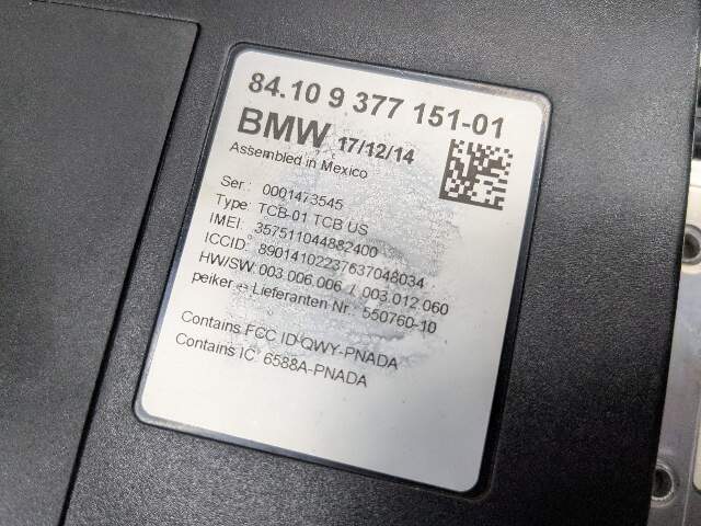 11-16 OEM BMW F82 F30 F32 F36 F06 M3 M4 M5 M6 Telematics Control Unit Module