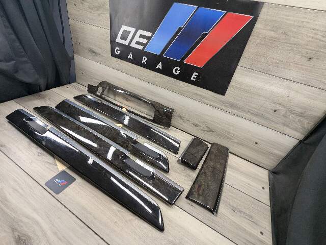 13-15 OEM BMW F02 750 Center Console Dash Door Trims Wood SET