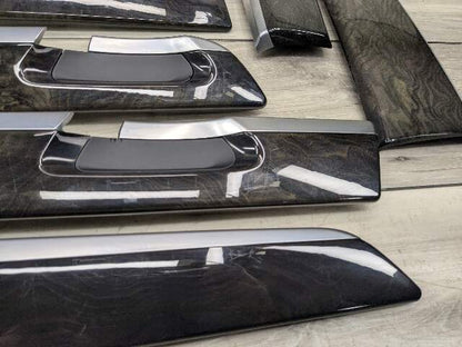13-15 OEM BMW F02 750 Center Console Dash Door Trims Wood SET