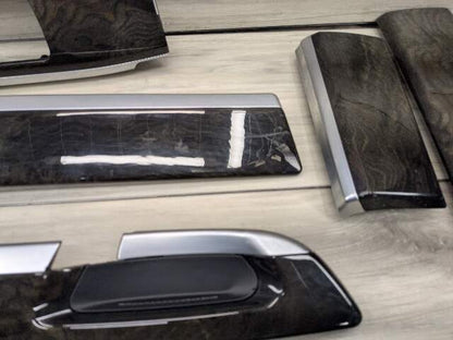 13-15 OEM BMW F02 750 Center Console Dash Door Trims Wood SET
