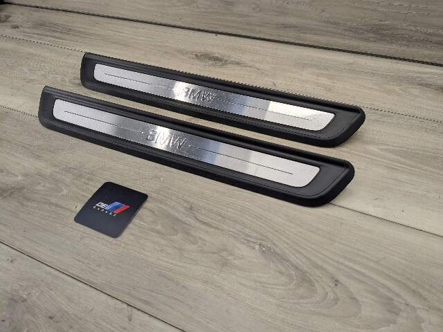 NOTE* 19-24 OEM BMW G20 330 Front Left Right Door Sills Cover Scuff Plates PAIR