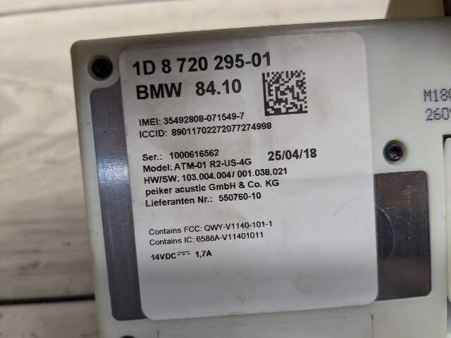 *OEM BMW F15 F30 F36 F39 F48 F85 F90 G01 G20 G30 Telematics Control Unit Module