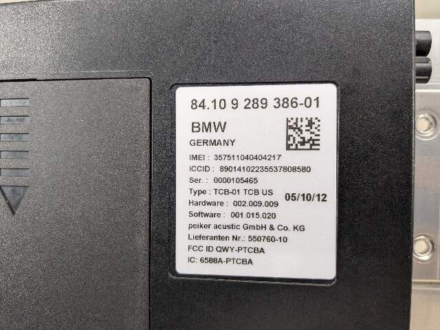12-16 OEM BMW F10 F06 F13 F01 F02 535 650 Telematics Control Unit Module TCB