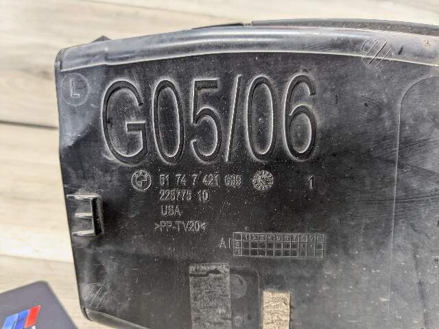 19-25 OEM BME G05 G06 X5 X6 Left Driver Side Bumper Brake Air Duct Vent Trim