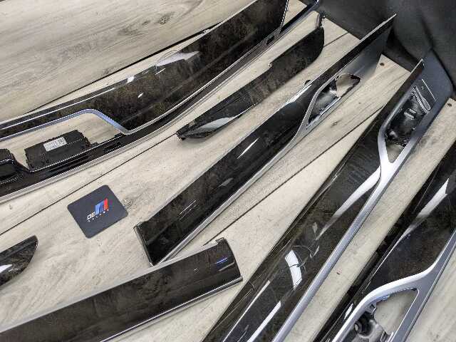 16-19 OEM BMW G12 750 Dash Doors Air Vent Wood Oak Interior Trim SET