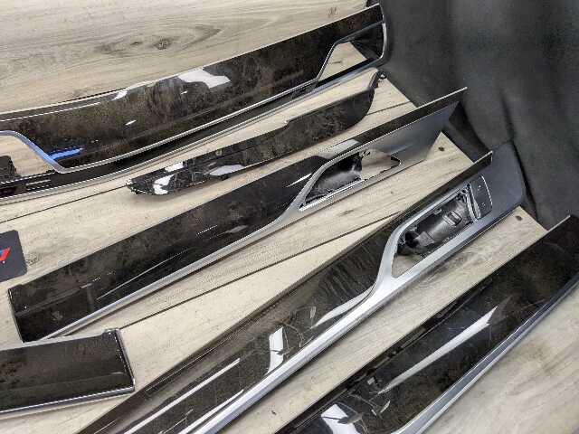 16-19 OEM BMW G12 750 Dash Doors Air Vent Wood Oak Interior Trim SET