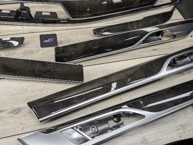 16-19 OEM BMW G12 750 Dash Doors Air Vent Wood Oak Interior Trim SET