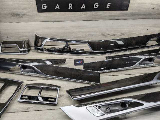 16-19 OEM BMW G12 750 Dash Doors Air Vent Wood Oak Interior Trim SET