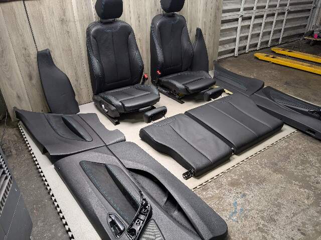 *OEM BMW F22 F87 M2 Driver Passenger Seats Door Panels Interior w Blue Stitching