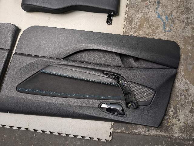 *OEM BMW F22 F87 M2 Driver Passenger Seats Door Panels Interior w Blue Stitching