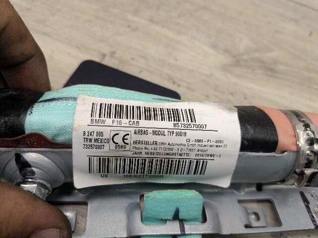 15-19 OEM BMW F16 X6 F86 X6M Right Passenger Top Roof Head Curtain Air Bag