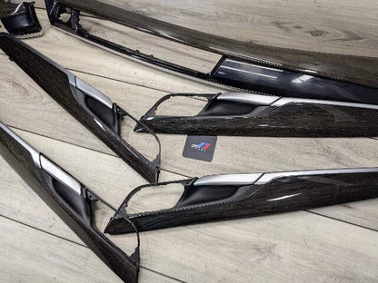 15-19 OEM BMW F16 F86 X6 X6M Dash Door Panel Fine Wood Interior Trim Cover SET
