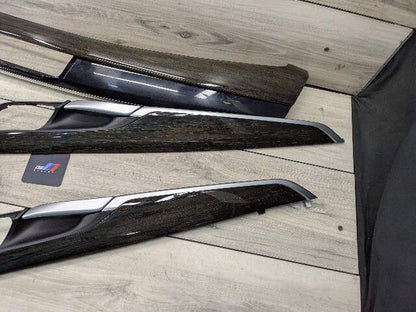 15-19 OEM BMW F16 F86 X6 X6M Dash Door Panel Fine Wood Interior Trim Cover SET