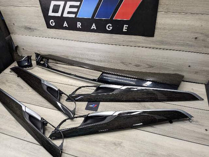 15-19 OEM BMW F16 F86 X6 X6M Dash Door Panel Fine Wood Interior Trim Cover SET