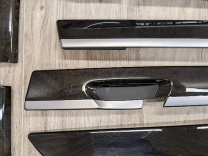 *13-15 OEM BMW F02 750 Center Console Dash Door Trims Wood SET