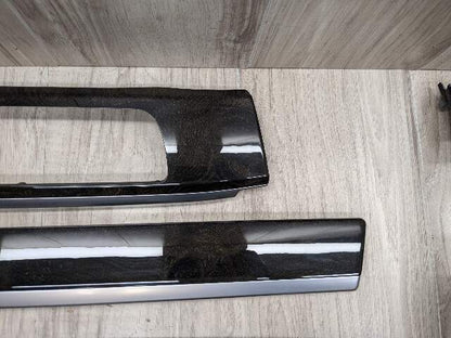 *13-15 OEM BMW F02 750 Center Console Dash Door Trims Wood SET