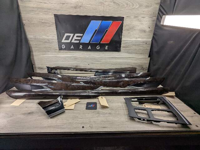 14-18 OEM BMW F15 X5 Dash Door Panel Fine Wood Interior Trim Cover SET