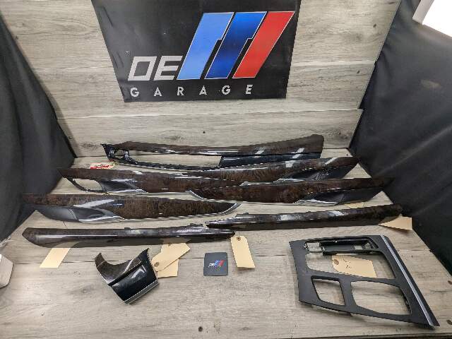 14-18 OEM BMW F15 X5 Dash Door Panel Fine Wood Interior Trim Cover SET