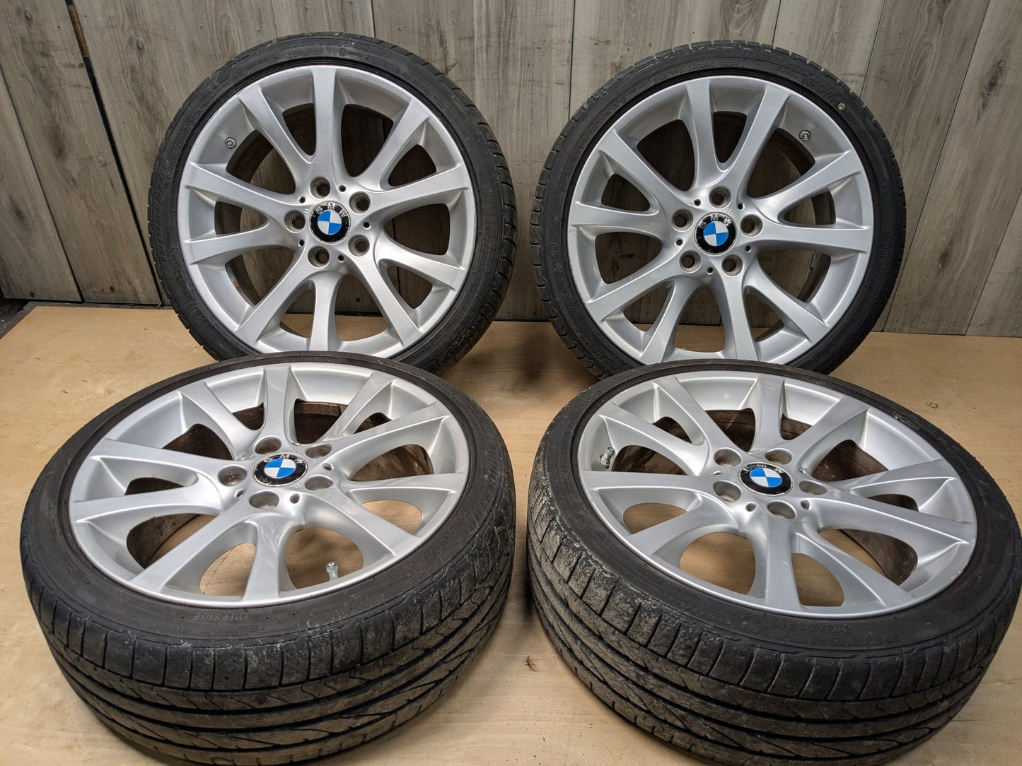 08-13 OEM BMW E82 E88 Wheels Rims 18x7.5 18x8.5 ET49 ET52 V Spoke Style 372 SET