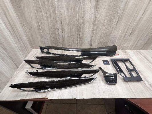 *15-19 OEM BMW F16 F86 X6 X6M Center Dash Door Oak Wood Trim Panel SET