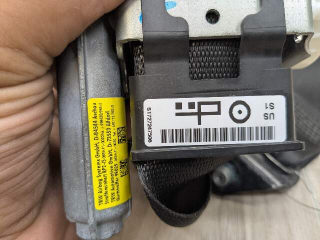 12-20 OEM BMW F30 F80 F36 M3 Front Left Driver Side Seatbelt Retractor Black