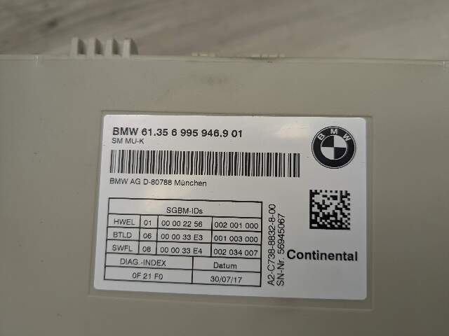 OEM BMW F90 G01 G11 G12 M5 740 750 X3 Front Left Right Seat Control Module