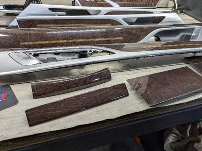 16-19 OEM BMW G12 750 Dash Doors Air Vent Wood Oak Interior Trim SET