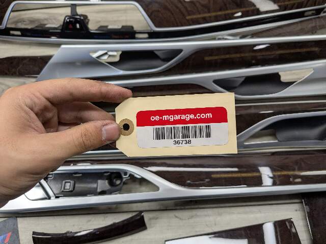 16-19 OEM BMW G12 750 Dash Doors Air Vent Wood Oak Interior Trim SET