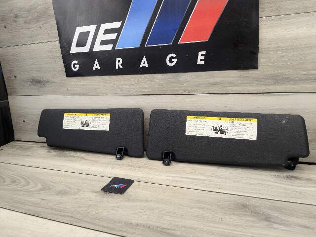 07-13 OEM BMW E70 X5 X5M Front Left Right Interior Sun Visor Black Pair SET