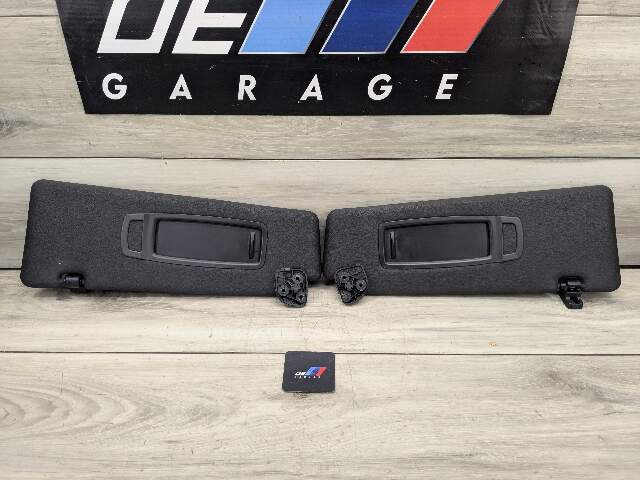 07-13 OEM BMW E70 X5 X5M Front Left Right Interior Sun Visor Black Pair SET