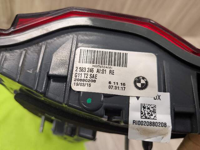 16-19 OEM BMW G11 G12 740 750 Rear Passenger Side LED Inner Stop Tail Light