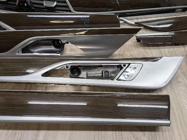 16-19 OEM BMW G12 750 Center Dash Doors Air Vent Wood Interior Light Trim SET