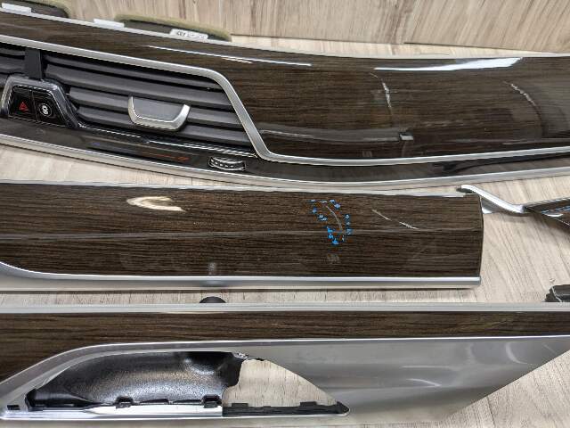 16-19 OEM BMW G12 750 Center Dash Doors Air Vent Wood Interior Light Trim SET