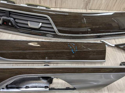 16-19 OEM BMW G12 750 Center Dash Doors Air Vent Wood Interior Light Trim SET