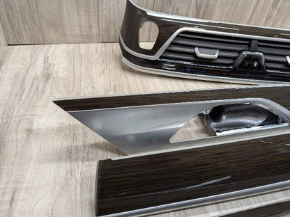 16-19 OEM BMW G12 750 Center Dash Doors Air Vent Wood Interior Light Trim SET