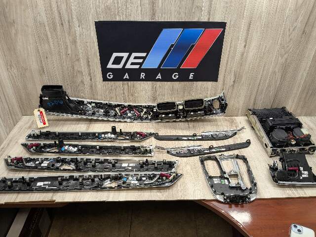 16-19 OEM BMW G12 750 Center Dash Doors Air Vent Wood Interior Light Trim SET