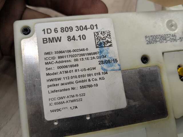 OEM BMW F15 F30 F36 F44 F48 G01 G05 G12 G20 G30 Telematics Control Unit Module