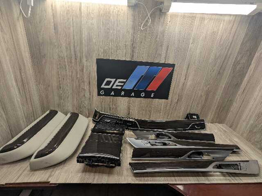16-19 OEM BMW G12 750 Center Dash Doors Air Vent Wood Interior Light Trim SET