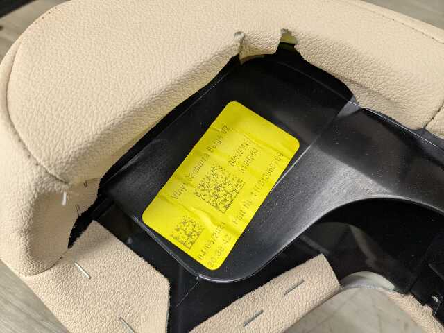 19-25 OEM BMW G05 X5 REAR Right Passenger Side Seat Bolster SRS Airbag Air Bag