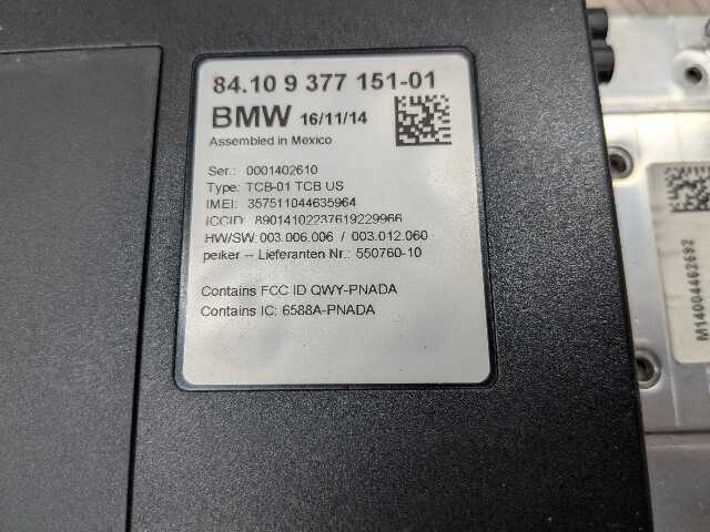 11-16 OEM BMW F30 F32 F36 F80 F82 F83 M3 M4 M5 M6 Telematics Control Unit Module